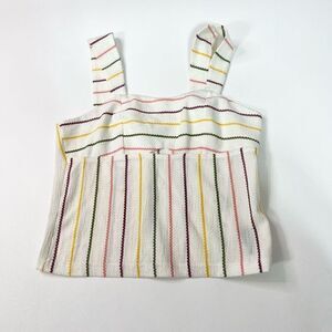 Walter Baker Shirt Womens Small Sleeveless Crop Striped Rainbow Ladies NEW